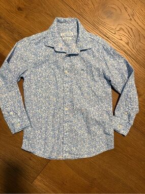 Mayoral Light Blue Floral Button-Down Shirt